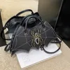 Handbag New European and American Fashion Creativity Handmade Spider Bag Personalized Embroidery and Diamond Embedding Women's Bag PU Crossbody Bag