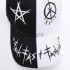 Casquettes de baseball Couleur noire et blanche Correspondant Pentagram Graffiti Casquette de baseball Étudiant Jeunes hommes et femmes Le printemps Summer Sun Hat Cap Gorros x0927