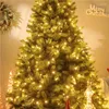 Decorazioni natalizie Albero decorativo a foglie miste con luci LED bianche calde per esterni 6 piedi