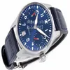 Мужские часы Super ZF Factory Edition Big Pilot Boutique London Edition Asia Clone 52010, синий циферблат, индикатор запаса хода, мужские 222y