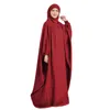 Ethnic Clothing Ramadan Eid Hooded Abaya 2023 Women Muslim Prayer Garment Islamic Jilbab Burqa Overhead Maxi Dress Kaftan Khimar Robe