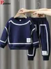 Ensembles de vêtements Sweat-shirts à col rond enfants 2 pièces ensembles rayé décontracté à manches longues hauts pull garçons Conjunto Jogger pantalon de survêtement enfants tenue 230927