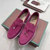 Loro Pianas schoenen LP Casual Mens Dames Loafers Flat Low Top Suede Leer Leer Oxfords Designer schoenen Moccasins Loafer Slip Sneakers Dress Shoes EUR 35-45