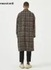 Men's Wool Blends Mauroicardi Autumn Winter Loose Colorful Stylish Warm Tweed Woolen Coat Men Double Breasted Cool Luxury Designer Clothes 230926