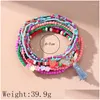 Enkelbanden Boho Colorf Kralen Kralen Voor Vrouwen Zomer Oceaan Strand Kwastje Enkelband Voet Been Sieraden Gift Drop Delivery Dhwpj