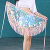 Scenkläder vuxen sexig frans paljettmynt orientalisk magdansdräkt bälte till salu kvinnor som dansar höft halsduk halsdukar magdance tillbehör