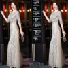 Madre de Long Women Gown Formal Mermaid incluso Vestidos especiales Ocn the Bride Vestido V Neck Beat Boaded Tall Size Fiest Party Vestido 403