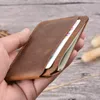 Card Holders Genuine Leather Credit ID Holder Crazy Horse Travel Mini Wallet Retro Vintage Business Purse Case