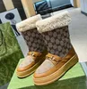 Designer Boot Women Winter Plush Warm Snow Ankel Boots Fashion Luxury Comfort Australia Sheepskin Suede Martin Booties Shoe