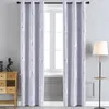 Curtain Thermal Insulated Blackout Curtains for Bedroom with Silver Print Wave Striped Pattern Black Out Drapes Light Blocking Panels 230927