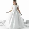 Girl Dresses White Lace Flower For Weddings Elegant Princess Kids A-line Style First Communion Pageant Evening Party Ball Gowns