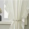 Kurtyna bawełniana dekoracja do sypialni biały salon dziewczęta eleganckie okno romantyczny wystrój domu rideaux 230927