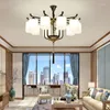 Pendant Lamps Chinese Living Room Chandelier Ceramic Creativity Style Hall Staircase Restaurant Bedroom American Lamp