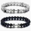 Bracelets à maillons Bracelet de perles en pierre naturelle classique pour hommes exquis Gym Fitness haltère énergie Yoga amitié bracelet bijoux