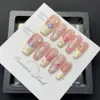 偽の爪の手作りフランスのプレスsフルカバーバレリーナ韓国マニキュリー装飾ウェアラブル人工230927