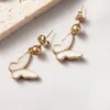 Baumelnde Ohrringe für Frauen, goldfarben, Schmetterling, Emaille, Vintage, Edelstahl, Ohrring, Sommer, koreanischer Modeschmuck