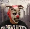 Masques de fête Horreur Halloween Clown Masque Effrayant Cosplay Plein Visage Latex avec Cloches Joker Fournitures 230921