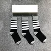 Chaussettes pour hommes 2023 Mode Hommes Femmes Coton Blanc Rayures Casual Crew Hip Hop Tube Moyen Ins 3 Paires