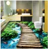Wallpapers 3D estereoscópico carpa água piso de madeira PVC impermeável papel de parede autoadesivo para sala de estar