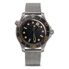 Projektanci Mężczyźni Automatyczne zegarki mechaniczne ceramiczne ramki ze stali nierdzewnej Pasku ze stali nierdzewnej zegarek 42 mm bez czasu na śmierć 007 Watch226U