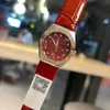 Les femmes de luxe regardent les montres de dame de diamant de concepteur de marque supérieure 29mm montres-bracelets en cuir véritable pour les femmes Valentine's Day191e