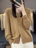 Women's Knits Tees Spring Autumn Women's V-neck Pure Colors Cardigan Merino Wool Twist Flower Cashmere Sweater Female Casual Coat Top 230927