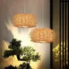 Lampy wiszące ptak lampa gniazda lekka nordycka rattan wiklinowy drewno ręcznie robione El Restaurant Cafe Living jadalnia zawieszenie Oświetlenie W2687