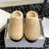 Row Shoes Luxury Designer Lamb Platform Women Fluffy Fur Slipper Slide Mules Trend Shearling Sandal