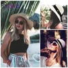 Utomhushattar Njut av Summer Sol Straw Hatts For Women Wide Brim Ribbon Bow Beach Hat Female Fashion UV UPF Sun Protection Hats for Travel 230927