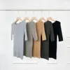 Pulls pour femmes Naizaiga 100 Laine mérinos SLASH Col Demi-manche Slim Solide Blanc Gris Bleu Noir Femmes Pulls Pull WLHL66 230927