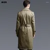 Männer Trenchcoats Europäischen 2023 Frühling Designer Mode Schlanke Sexy Lange Mantel Männer Zweireiher Mantel Herren Kleidung Casaco Masculino