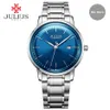 Julius varumärke rostfritt stålklocka ultratunna 8mm män 30 m vattentät armbandsur Auto Date Limited Edition Whatch Montre JAL-040234W
