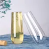 Disposable Dinnerware Plastic Wine Party White Champagne Coupes Cocktail Glass Flutes Cup 1 10 20 Piece243E