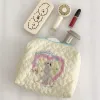 Женская сумка для хранения Love Quilting, милый мультяшный принт, женские косметички, чехол для макияжа, большой вместительный женский клатч из мягкой ткани