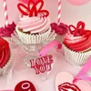 Taart Tools Hart Love You Topper Valentijnsdag Bruidspaar Decor Verjaardag Cupcake Decors Schattig Romantisch Acryl Dessert