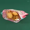 Cadeau cadeau LBSISI Life 50pcs rose mignon sacs à poignée en plastique pour bonbons chocolat biscuit biscuit emballage enfants