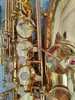 Mässing Gold-Plated B-Key Professional Tenor Saxophone mest bekväm Känsla Professionell Tone Tenor Sax Jazz Instrument 00