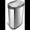 Avfallsfack Ninestars DZT5013 Automatisk beröringslös rörelsessensor Oval Trash Can With Black Top 13 Gallon50 L Rostfri Stee 230926