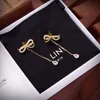 2023 Designer Bowknot Stud Earrings Women Fashion Ear Studs Diamonds Brand Earings Dangle Gold Jewelry Earing Silver Earring CYD2392625-6