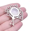 Pendant Necklaces 5pcs Stainless Steel 15mm Tree Shape Floating Charms Picture Memory Po Locket DIY Living Medallion Jewelry