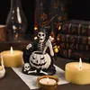 Decorative Objects Figurines Halloween Ghost Festival Skeleton Figure Ornaments and Horror Resin Crafts Small 230921