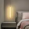 Современный минималистичный медный подвесной светильник с длинным проводом и регулируемой яркостью, светодиодный потолочный подвесной светильник для спальни, прикроватная тумбочка, декор гостиной, Lamp278I
