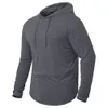 Herren Hoodies Sweatshirts Männer Frühling Herbst Hoodie Kordelzug Einfarbig Langarm Pullover Elastisch Dünn Lässig Mit Kapuze Mittellang Täglich Top 230927