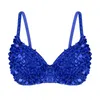 Stage Wear Femmes Paillettes Hauts de danse Soutien-gorge Ventre Costume Festival Rave Party Performance Clubwear