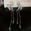Backs Earrings Crystal Butterfly Long Tassel Ear Clips Without Piercing For Women Sparkling Zircon Cuff Clip Earring Fashion Jewelry
