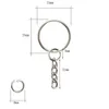 200pcs podzielone pierścienie kluczowe z łańcuchem srebrnym klawiszem i otwartymi pierścieniami skoku luzem dla rzemiosła DIY 1 cal 25 mm2607