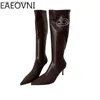 Tacco da donna puntato lunghe donne alla moda inverno punta elegante ginocchiere scarpe stivali alti t230927 23