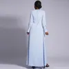 Casual Dresses Summer Solid A-line Dress Women Muslim Simple Lotus Sleeve Abayas Fashion Long Maxi Female Vestidos