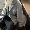 メンズトレンチコートクラシック2023秋のスーツカラージャケット韓国ファッションシングル胸肉ウインドブレーカー男性ハラジュク