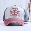 Casquettes de baseball Casquettes de baseball Printemps / Été Nouveaux produits Coton lavé Imprimer Lettre de voyage de pêche Casquette de baseball brodée Chapeau de soleil x0927